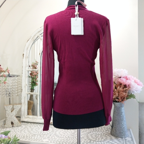 🔥LAST 1🔥NWT TED BAKER FUCHSIA SWEATER - Picture 6 of 7